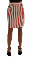 Dolce & Gabbana Multicolor Portofino Stripes Cotton Midi Skirt Dolce & Gabbana Retail Flare