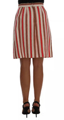 Dolce & Gabbana Multicolor Portofino Stripes Cotton Midi Skirt Dolce & Gabbana Retail Flare