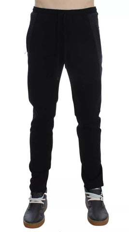 Dolce & Gabbana Black Gray Wool Casual Trousers Stripe Pants Dolce & Gabbana Retail Flare