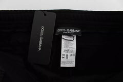 Dolce & Gabbana Black Gray Wool Casual Trousers Stripe Pants Dolce & Gabbana Retail Flare