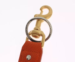 Dolce & Gabbana Brown Gold Raffia Leather Clasp Finder Chain Keyring Dolce & Gabbana Retail Flare