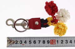 Dolce & Gabbana Silver Brown Raffia Leather Clasp Finder Chain Keyring Dolce & Gabbana Retail Flare