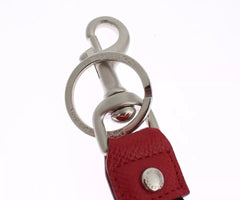 Dolce & Gabbana Silver Brown Raffia Leather Clasp Finder Chain Keyring Dolce & Gabbana Retail Flare