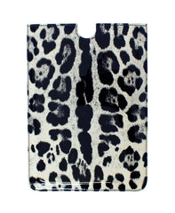 Dolce & Gabbana White Leopard Pattern Leather eBook Cover Tablet Case Dolce & Gabbana Retail Flare