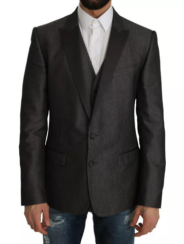 Dolce & Gabbana Gray MARTINI 2 Piece Vest Coat Blazer Dolce & Gabbana Retail Flare