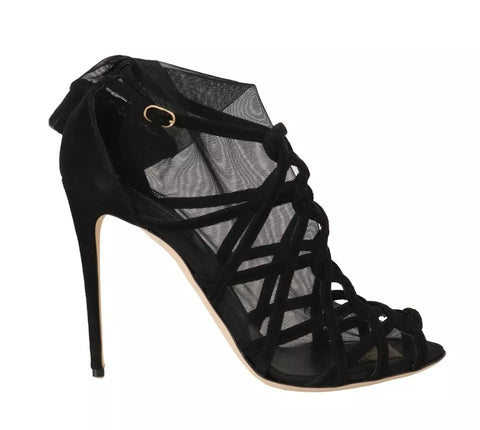 Dolce & Gabbana Black Suede Stilettos Booties Socks Shoes Dolce & Gabbana Retail Flare