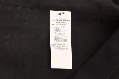 Dolce & Gabbana Black Wool Silk Dress Gilet Jacket Vest Dolce & Gabbana Retail Flare