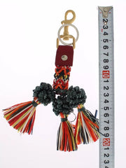 Dolce & Gabbana Multicolor Raffia Leather Clasp Finder Chain Keyring Dolce & Gabbana Retail Flare