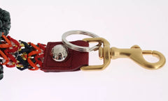 Dolce & Gabbana Multicolor Raffia Leather Clasp Finder Chain Keyring Dolce & Gabbana Retail Flare