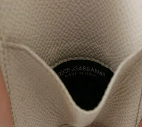 Dolce & Gabbana White Dauphine Leather Condom Case Holder Pocket Wallet Dolce & Gabbana Retail Flare