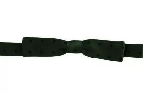 Dolce & Gabbana Green Dotted Silk Adjustable Neck Bow Tie Dolce & Gabbana Retail Flare