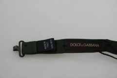 Dolce & Gabbana Green Dotted Silk Adjustable Neck Bow Tie Dolce & Gabbana Retail Flare
