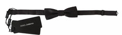 Dolce & Gabbana Gray Dotted Silk Adjustable Neck Bow Tie Dolce & Gabbana Retail Flare
