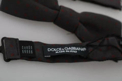Dolce & Gabbana Gray Dotted Silk Adjustable Neck Bow Tie Dolce & Gabbana Retail Flare