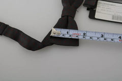 Dolce & Gabbana Gray Dotted Silk Adjustable Neck Bow Tie Dolce & Gabbana Retail Flare