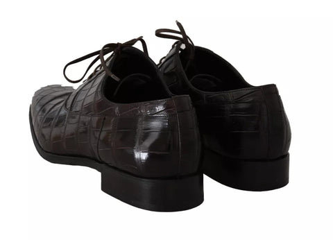 Dolce & Gabbana Brown Patterned Leather Dress Formal Shoes Dolce & Gabbana Retail Flare