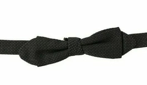 Dolce & Gabbana Gray Pattern Silk Adjustable Neck Bow Tie Dolce & Gabbana Retail Flare
