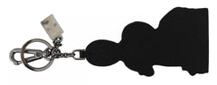 Dolce & Gabbana Silver Leather Dominico Stefano #DGFAMILY Logo Badge Keychain Dolce & Gabbana Retail Flare