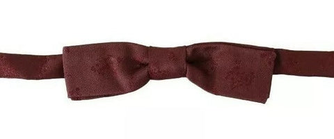 Dolce & Gabbana Bordeaux Silk Floral Faille Adjustable Bow Tie Dolce & Gabbana Retail Flare
