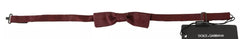Dolce & Gabbana Bordeaux Silk Floral Faille Adjustable Bow Tie Dolce & Gabbana Retail Flare