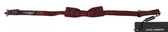 Dolce & Gabbana Bordeaux Silk Floral Faille Adjustable Bow Tie Dolce & Gabbana Retail Flare
