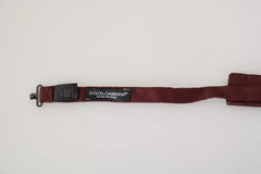 Dolce & Gabbana Bordeaux Silk Floral Faille Adjustable Bow Tie Dolce & Gabbana Retail Flare