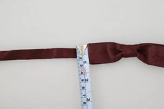 Dolce & Gabbana Bordeaux Silk Floral Faille Adjustable Bow Tie Dolce & Gabbana Retail Flare