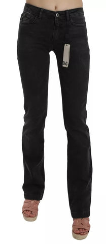 Dolce & Gabbana Black Slim Fit Cotton Jeans D&G Pants Dolce & Gabbana Retail Flare