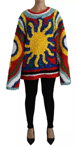 Dolce & Gabbana Multicolor Sun Ruffled Top Blouse Sweater Dolce & Gabbana Retail Flare