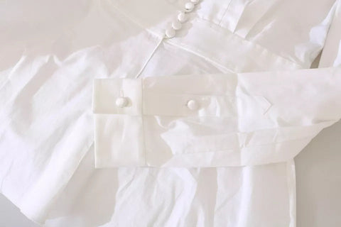Dolce & Gabbana Black White Decorative Buttons Tops Shirt Blouse Dolce & Gabbana Retail Flare