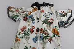 Dolce & Gabbana White Lace Floral Vase Shift Mini Dress Dolce & Gabbana Retail Flare
