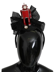 Dolce & Gabbana Red Black Robot Clear Crystal Headband Tiara Diadem Dolce & Gabbana Retail Flare