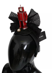 Dolce & Gabbana Red Black Robot Clear Crystal Headband Tiara Diadem Dolce & Gabbana Retail Flare