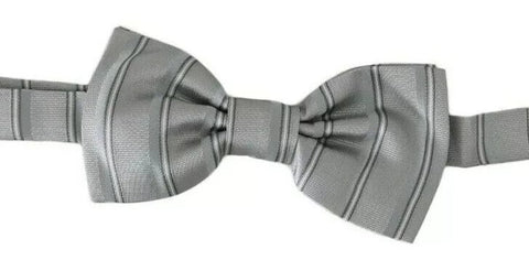 Dolce & Gabbana Light Gray Lining Adjustable Neck Butterfly Bow Tie Dolce & Gabbana Retail Flare