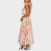 Savannah Breeze™ | Halter Watercolor Maxi Dress