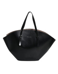 Brunello Cucinelli Black Leather Logo Shoulder Strap Shopping Tote Bag Brunello Cucinelli Retail Flare