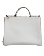 Dolce & Gabbana White Leather Logo Top Handle Tote Crossbody Bag Dolce & Gabbana Retail Flare