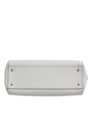 Dolce & Gabbana White Leather Logo Top Handle Tote Crossbody Bag Dolce & Gabbana Retail Flare