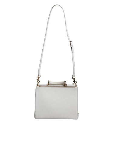 Dolce & Gabbana White Leather Logo Top Handle Tote Crossbody Bag Dolce & Gabbana Retail Flare