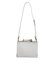 Dolce & Gabbana White Leather Logo Top Handle Tote Crossbody Bag Dolce & Gabbana Retail Flare