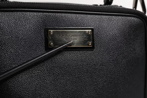 Dolce & Gabbana Black Nylon Leather Logo Top Handle Crossbody Bag Dolce & Gabbana Retail Flare