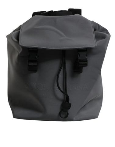 Dolce & Gabbana Gray Polyester Logo Print Travel Back Pack Bag Dolce & Gabbana Retail Flare