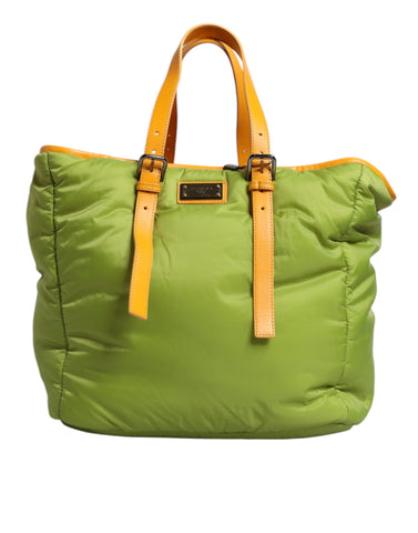 Dolce & Gabbana Green Nylon Padded Logo Plaque Tote Crossbody Bag Dolce & Gabbana Retail Flare