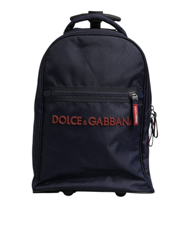 Dolce & Gabbana Blue Red Polyester Kids Back Pack Wheel Suitcase Bag Dolce & Gabbana Retail Flare