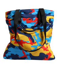 Dolce & Gabbana Multicolor Camouflage Nylon Shopping Tote Bag Dolce & Gabbana Retail Flare