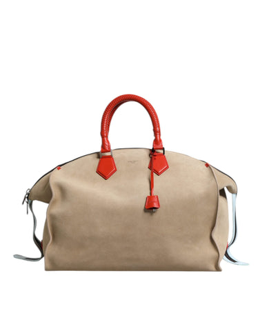 Dolce & Gabbana Beige Suede Leather Top Handle Duffle Bag Dolce & Gabbana Retail Flare