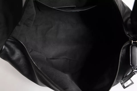 Dolce & Gabbana Black Leather Logo Plaque Shoulder Bag Dolce & Gabbana Retail Flare