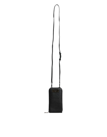 Dolce & Gabbana Black Leather Purse Crossbody Sling Phone Bag Dolce & Gabbana Retail Flare