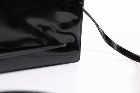 Dolce & Gabbana Black Patent Leather Logo Plaque Crossbody Bag Dolce & Gabbana Retail Flare