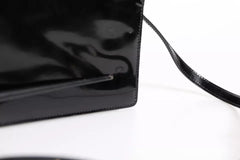 Dolce & Gabbana Black Patent Leather Logo Plaque Crossbody Bag Dolce & Gabbana Retail Flare